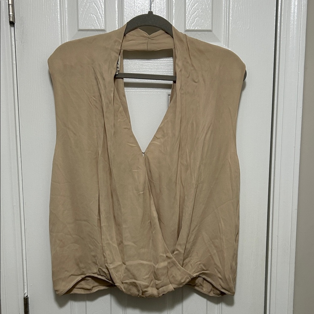 Haute Hippie Beige Drape Blouse